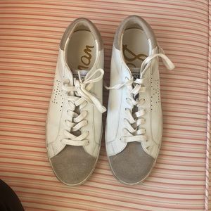 Sam Edelman White Sneakers with Suede Toe! Worn once